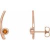 14K Rose Natural Citrine Ear Climbers