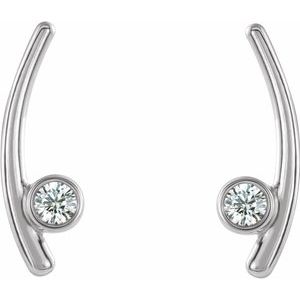 1/5 Ctw Natural Diamond Ear Climbers