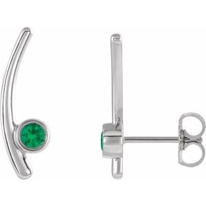 Natural Emerald Ear Climbers