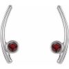 Platinum Natural Mozambique Garnet Ear Climbers