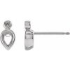 Platinum 4.5×3 mm Pear Bezel-Set Earring Mounting