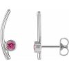 Platinum Natural Pink Tourmaline Ear Climbers