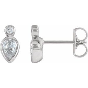 1/3 Ctw Natural Diamond Earrings With Backs