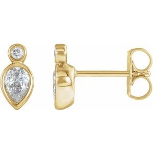 1/3 Ctw Natural Diamond Earrings With Backs