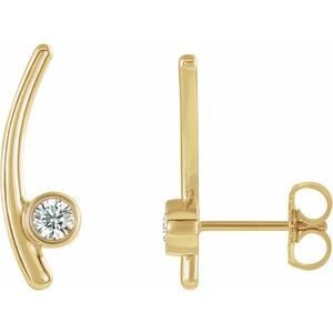 1/5 Ctw Natural Diamond Ear Climbers