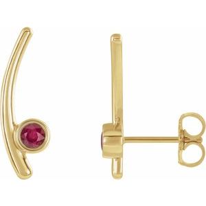 Natural Ruby Ear Climbers