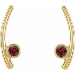 Natural Mozambique Garnet Ear Climbers