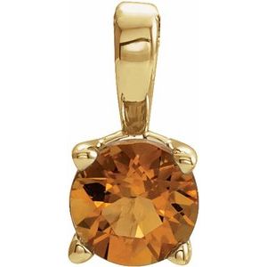 Natural Citrine Birthstone Pendant