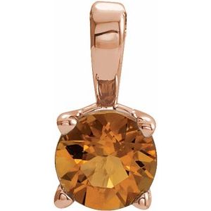 Natural Citrine Birthstone Pendant