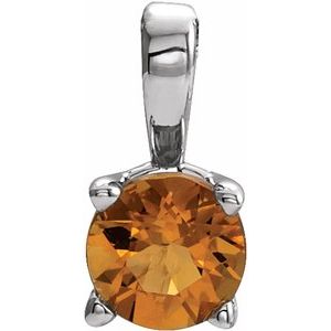 Natural Citrine Birthstone Pendant