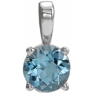 Imitation Aquamarine Birthstone Pendant