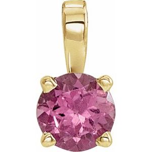 14K Yellow 6 mm Natural Pink Tourmaline Pendant