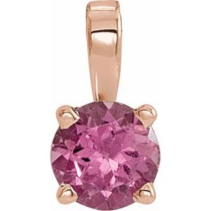 Natural Pink Tourmaline Birthstone Pendant