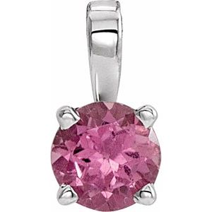 Natural Pink Tourmaline Birthstone Pendant