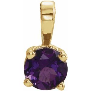 Natural Amethyst Birthstone Pendant