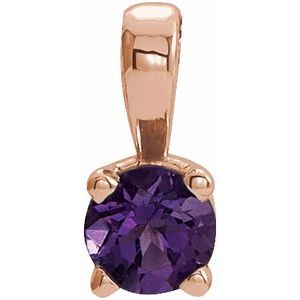 Natural Amethyst Birthstone Pendant