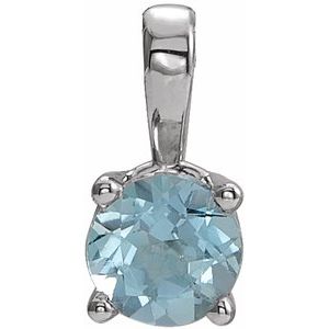 Imitation Aquamarine Birthstone Pendant