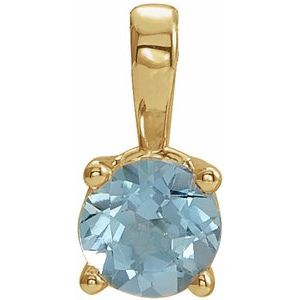 Natural Aqua Birthstone Pendant