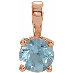 Natural Aqua Birthstone Pendant