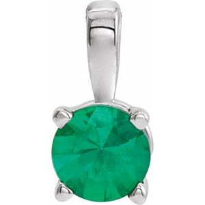 Lab-Grown Emerald Birthstone Pendant