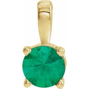 Lab-Grown Emerald Birthstone Pendant