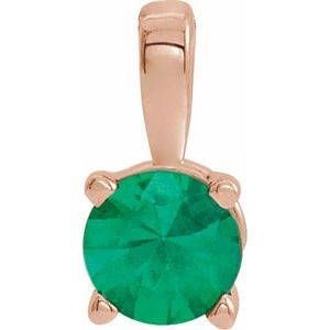 Lab-Grown Emerald Birthstone Pendant