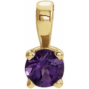 Natural Amethyst Birthstone Pendant