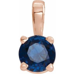 Lab-Grown Blue Sapphire Birthstone Pendant