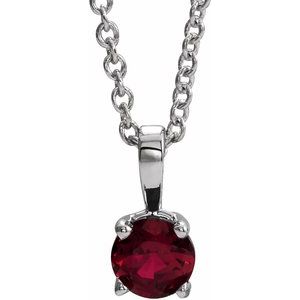 Lab-Grown Ruby Birthstone Necklace