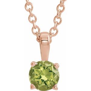 Natural Peridot Birthstone Necklace