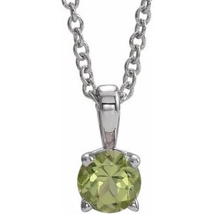 Natural Peridot Birthstone Necklace