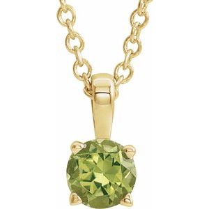 Natural Peridot Birthstone Necklace