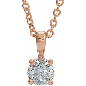 1/2 Ct Natural Diamond Birthstone Necklace