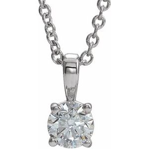 Platinum 1/4 CT Natural Diamond 16-18″ Necklace