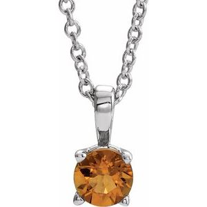 Imitation Citrine Birthstone Necklace