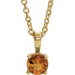 Natural Citrine Birthstone Necklace