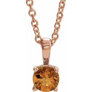 Natural Citrine Birthstone Necklace