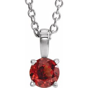 Natural Mozambique Garnet Birthstone Necklace