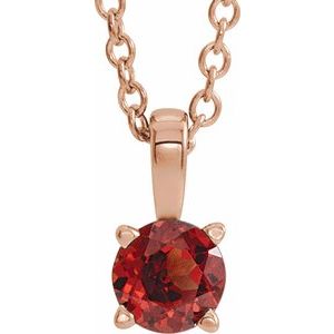 Natural Mozambique Garnet Birthstone Necklace