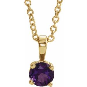 Natural Amethyst Birthstone Necklace