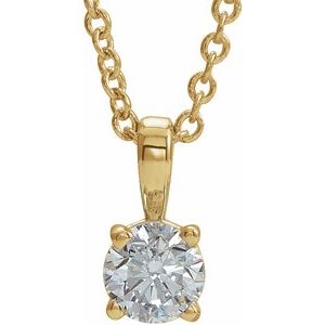 14K Yellow 1/2 CT Natural Diamond 16-18″ Necklace