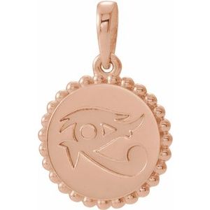 14K Rose Eye of Horus Pendant