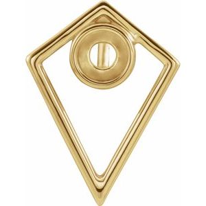 14K Yellow 5 mm Round Cabochon Pyramid Pendant Mounting