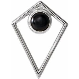 Natural Cabochon Onyx Pyramid Pendant