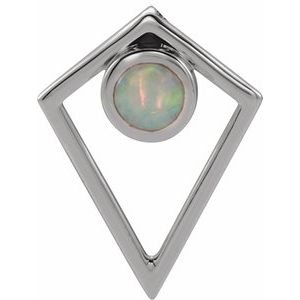 Natural Cabochon Opal Pyramid Pendant