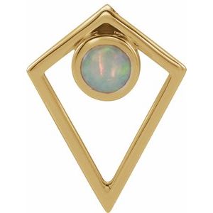 Natural Cabochon Opal Pyramid Pendant