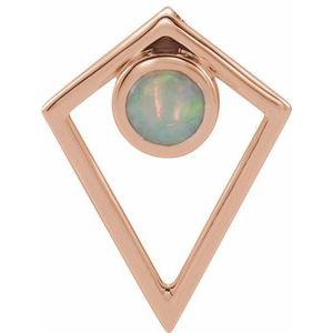 Natural Cabochon Opal Pyramid Pendant