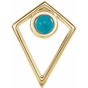 Natural Cabochon Turquoise Pyramid Pendant