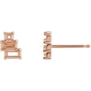 Geometric Cluster Stud Earring Mounting