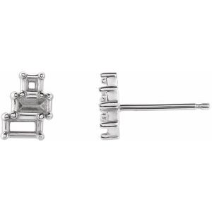 Geometric Cluster Stud Earring Mounting